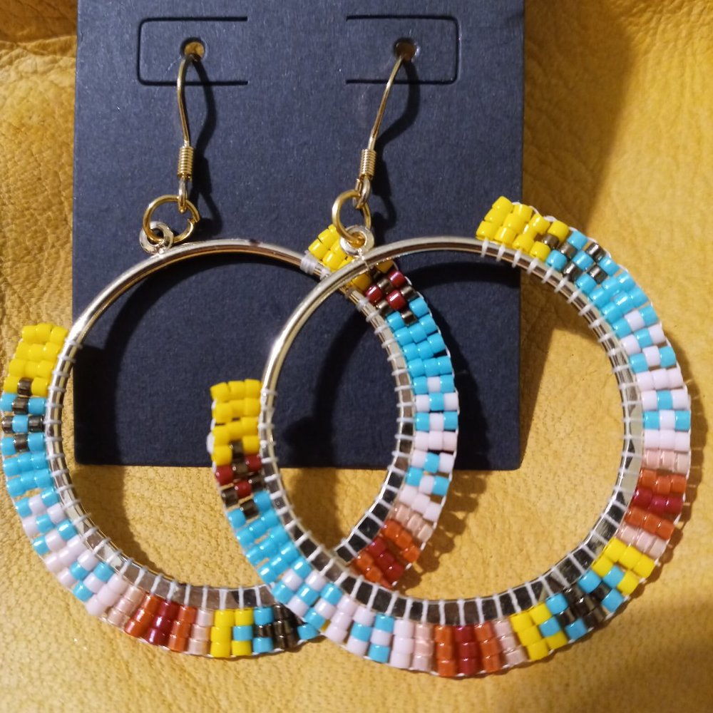 Beaded Hoop Earrings